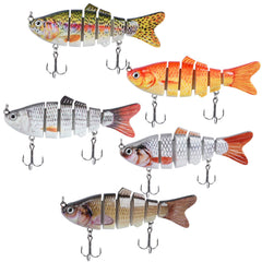 Notakia 5Pcs multi jointed swimbaits close-up showing lifelike segmented body