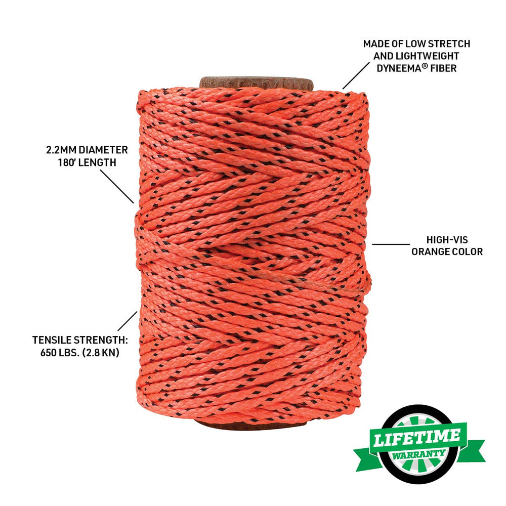 Notch Acculine throwline, 2.2mm, orange, knot friendly and low stretch for climbing line retrieval