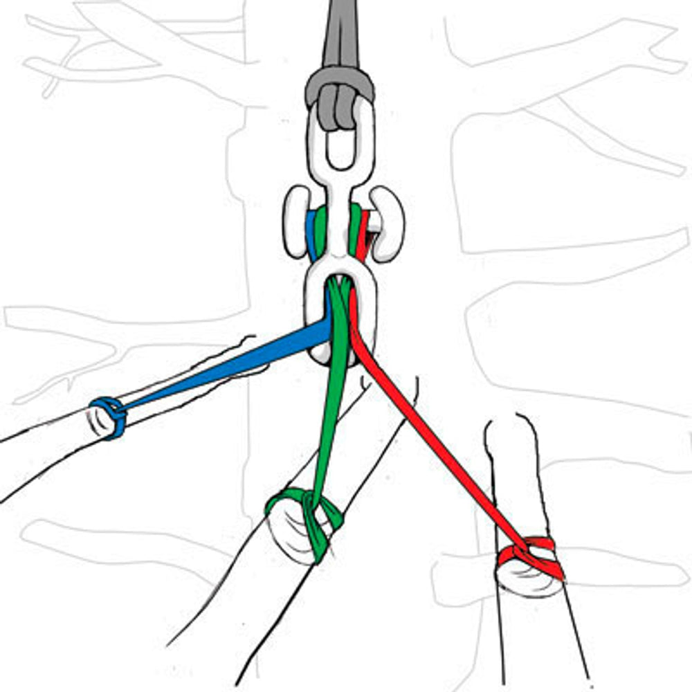 Top-down rigging setup using Notch Backbone Knotless Rigging Connector 35174