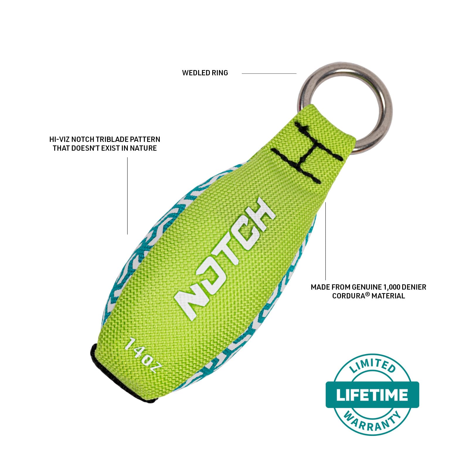 Notch bright color pattern improves visibility through dense canopies and low light