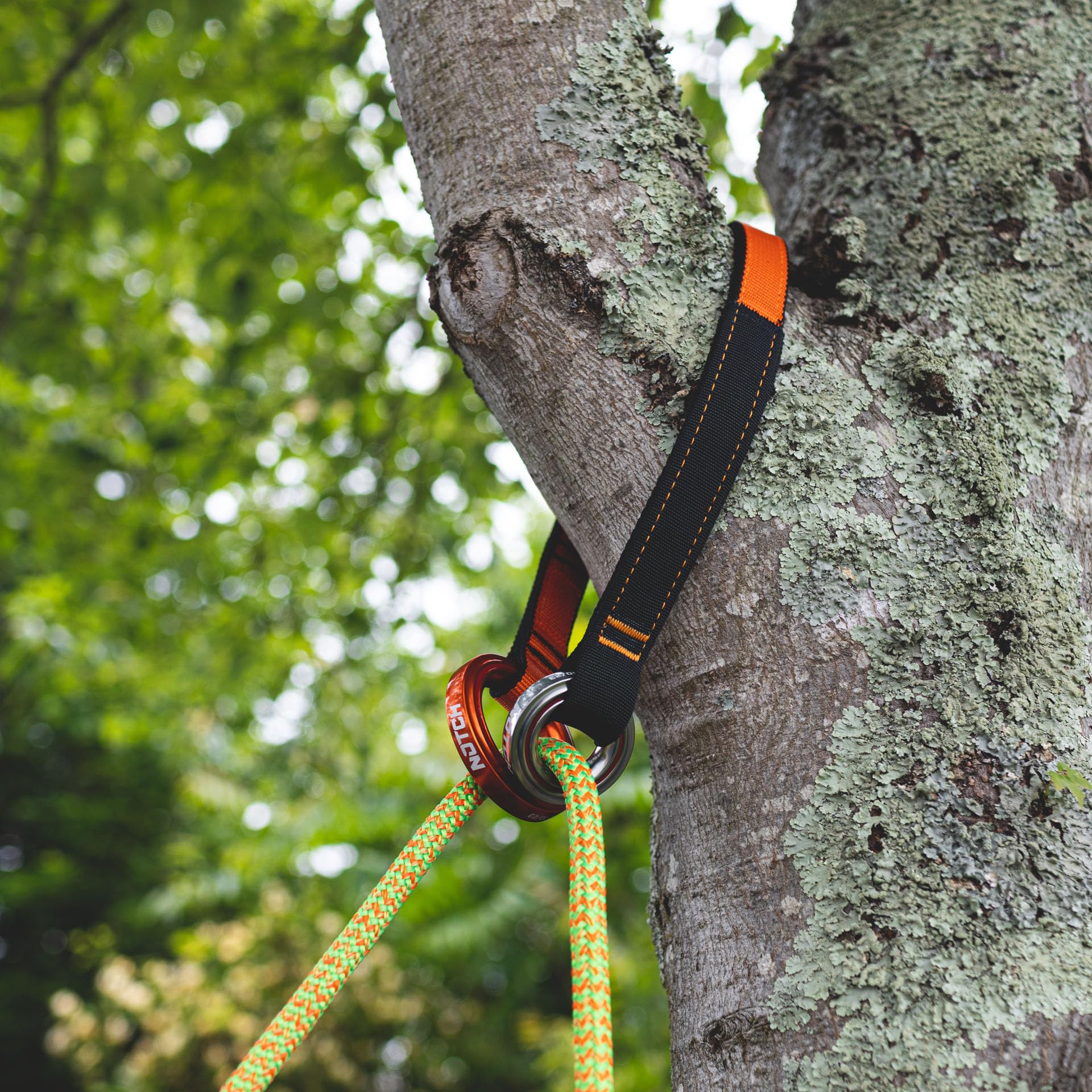 Notch friction saver showing fray-resistant webbing for durability