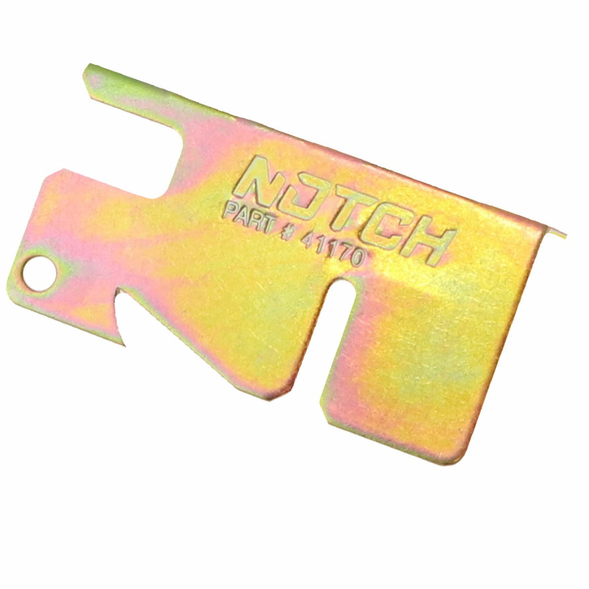 Notch gaff gauge for steel and aluminum gaffs improves maintenance during climbing.