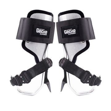 Notch Gecko Aluminum 2.0 climbers closeup spur for secure footing.