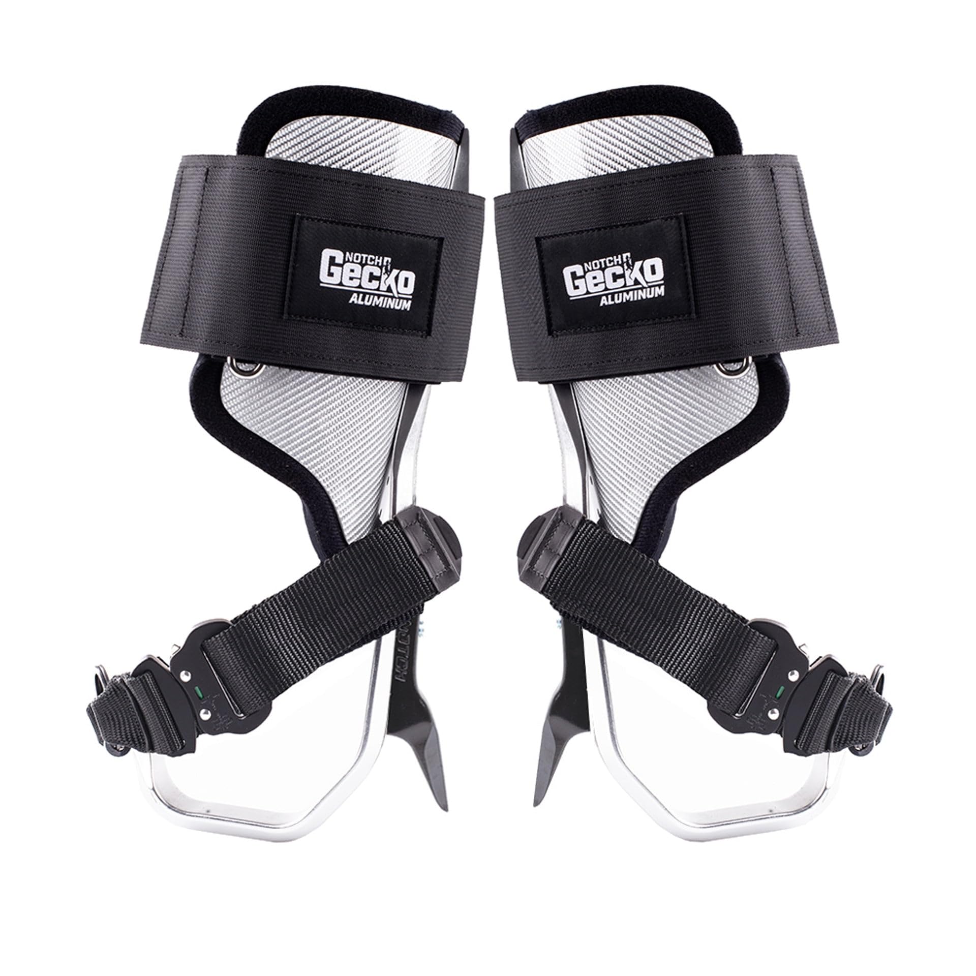 Notch Gecko 2.0 climbers with durable metallic finish.