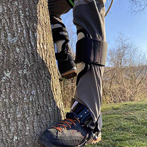 Notch Gecko Aluminum 2.0 climbers in use on a pole for secure ascent.