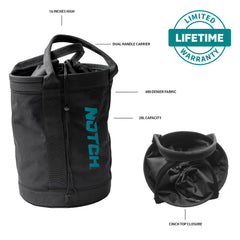 Notch Pro 250 rope bag cinch closure keeps gear secure.