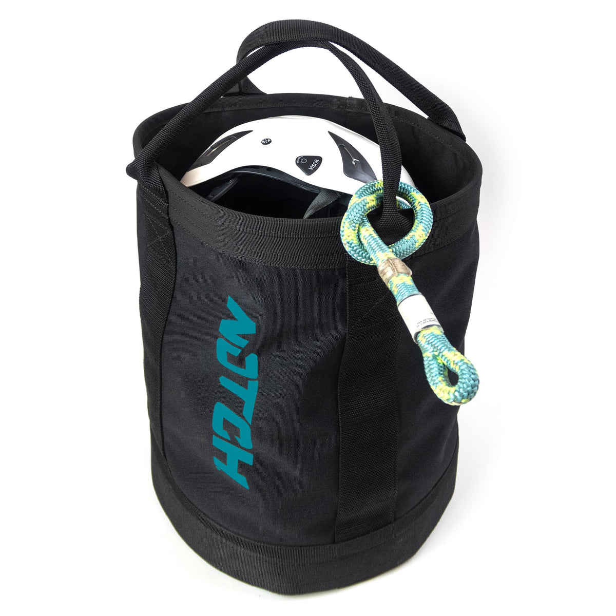 Notch Pro 250 rope bag top view showing 28L capacity for rope storage.