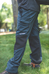 Notch Sonic Gen II knee protection Armortex panels on challenging terrain