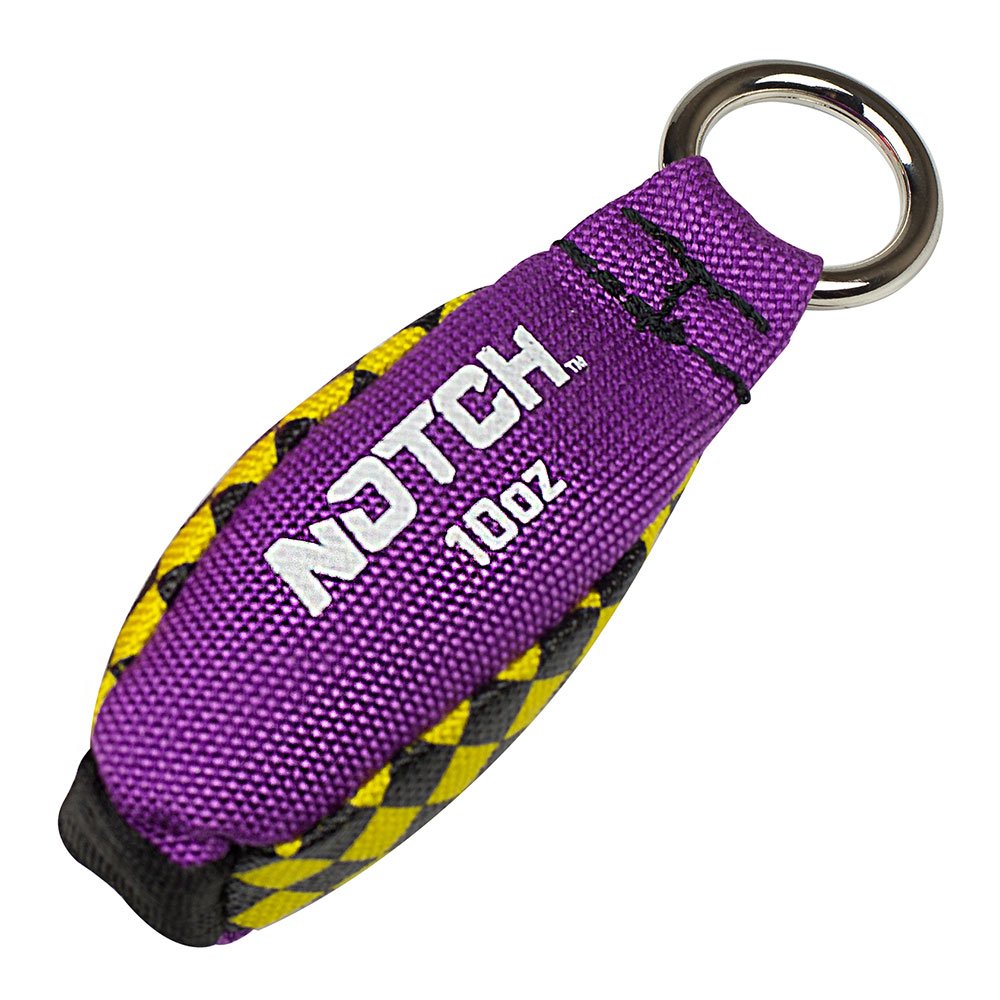 Notch Throw Weight 10oz front view highlights the hi-vis pattern for easy line setting.