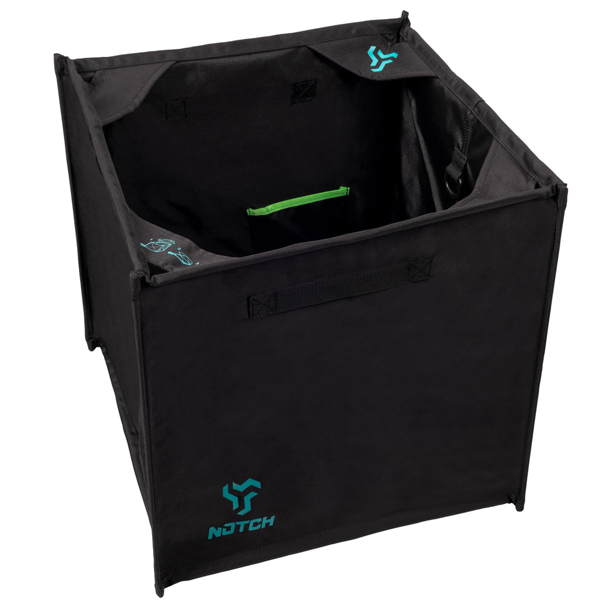 Notch Throwline Pro Folding Cube Black front view for compact transport