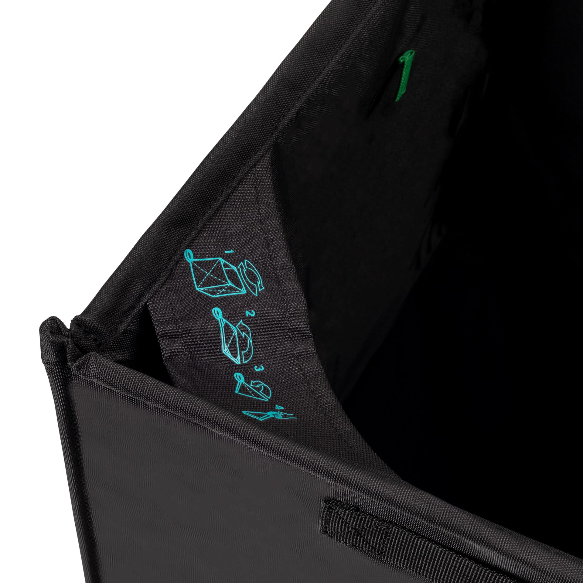 Notch Throwline Pro Folding Cube Black interior Velcro and D-ring aid recovery