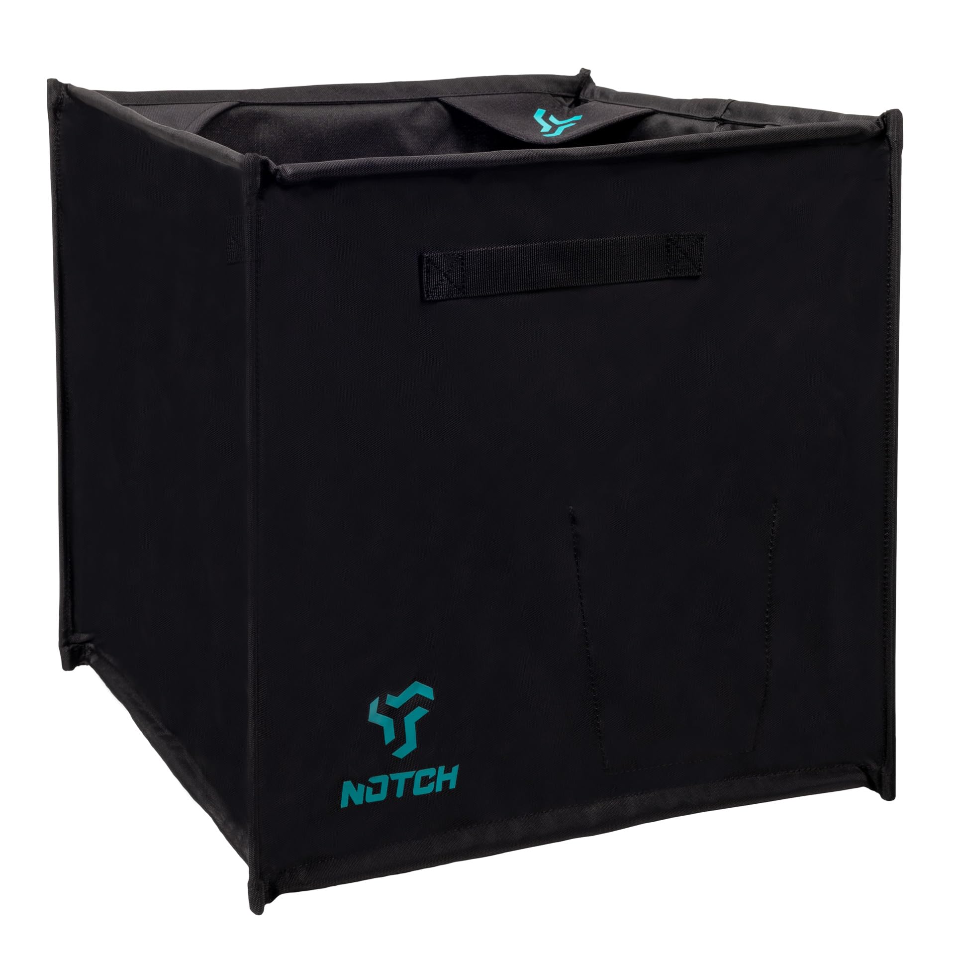 Notch Throwline Pro Folding Cube Black open compartments showing organized storage