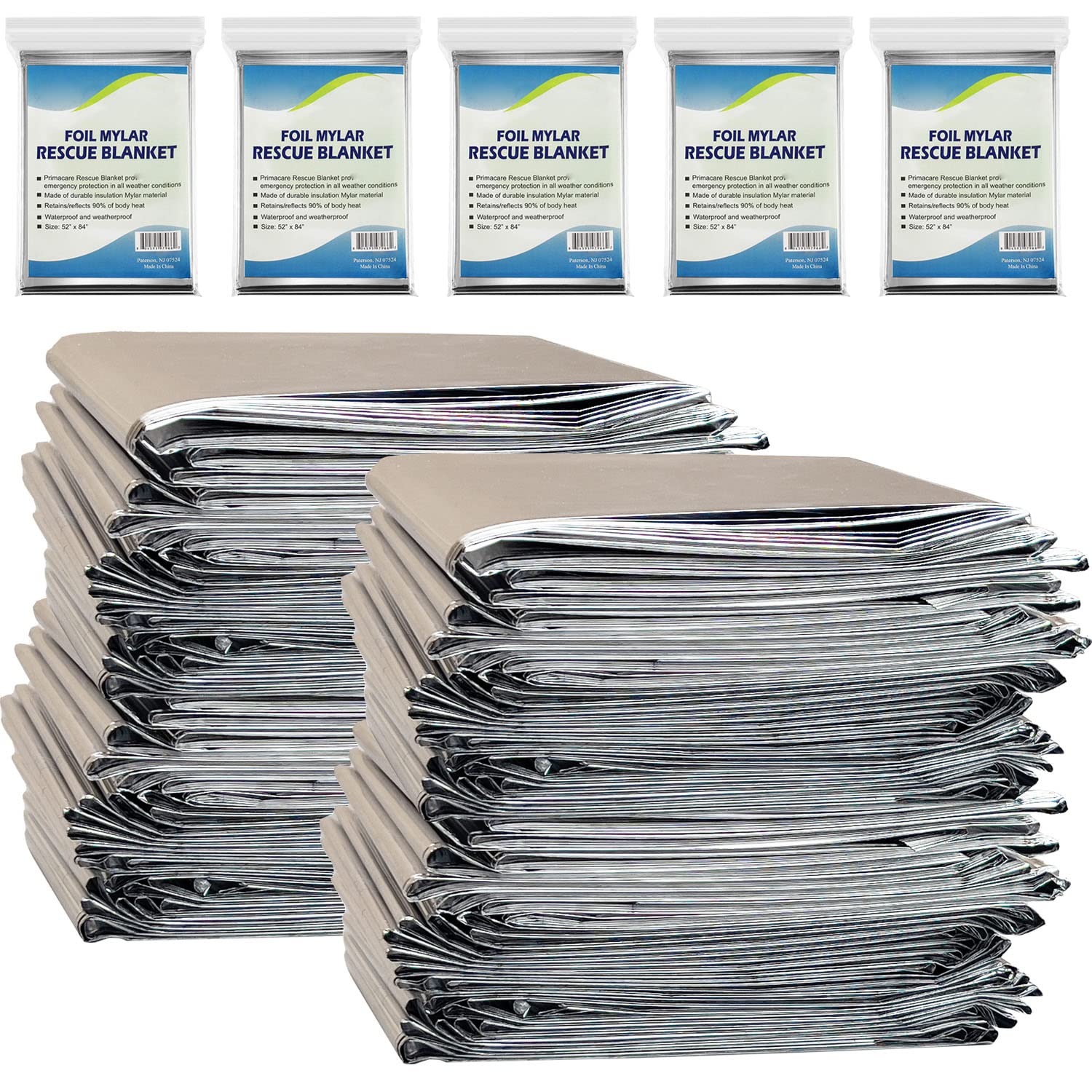 NOVAMEDIC emergency mylar blanket pack showing_bulk readiness for quick deployment.