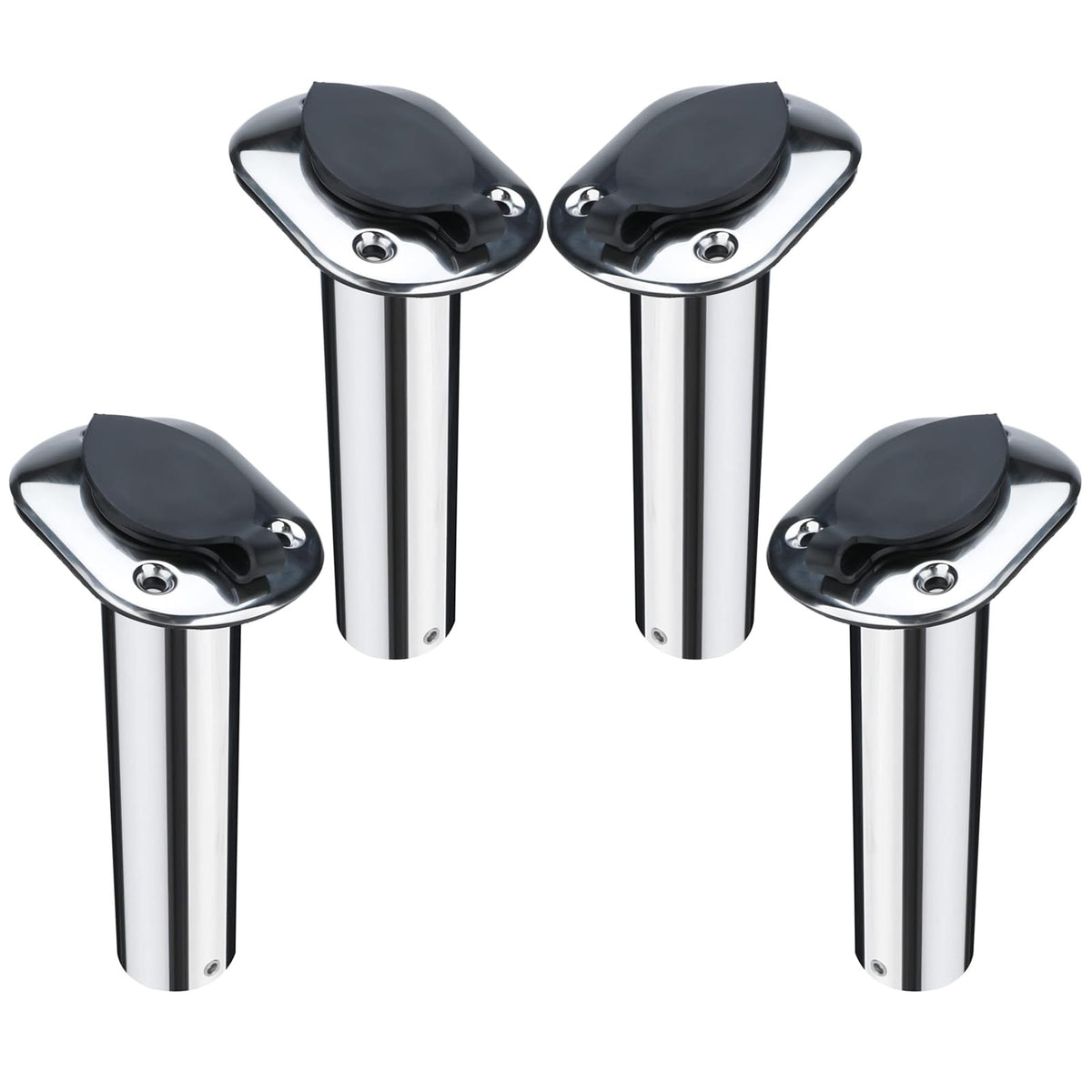 NovelBee 4pcs boat fishing rod holders flush mount with cap on boat rail