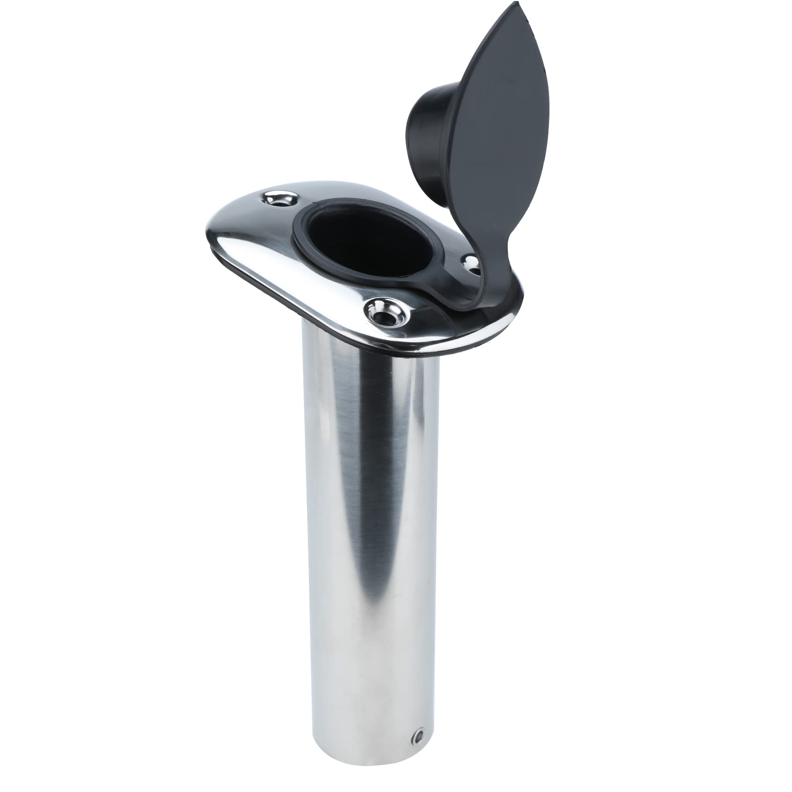 Flush mount rod holder components: liner, gasket, and rubber cap