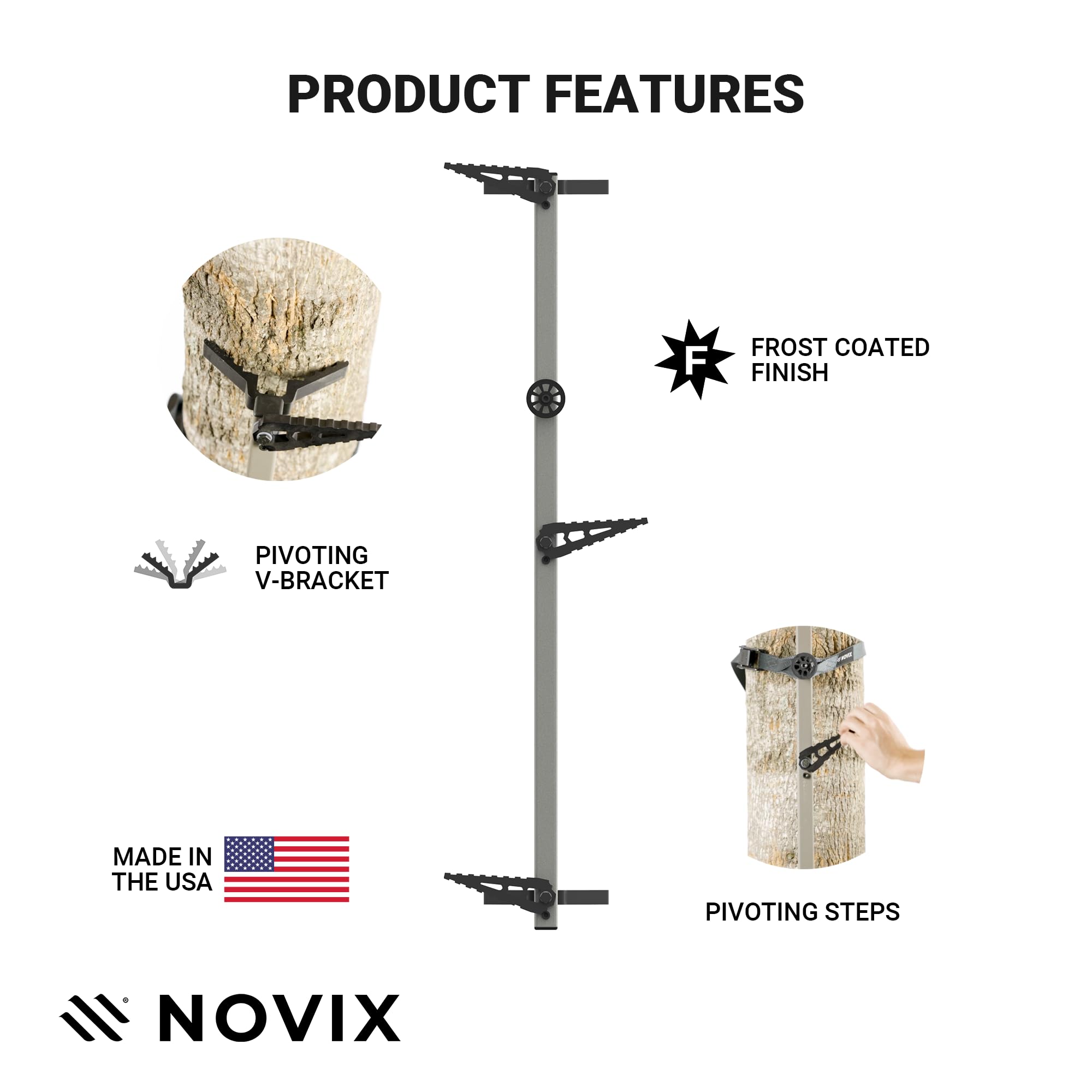 NOVIX Helo Hunt Ready System 32-inch climbing sticks extend for secure ascent
