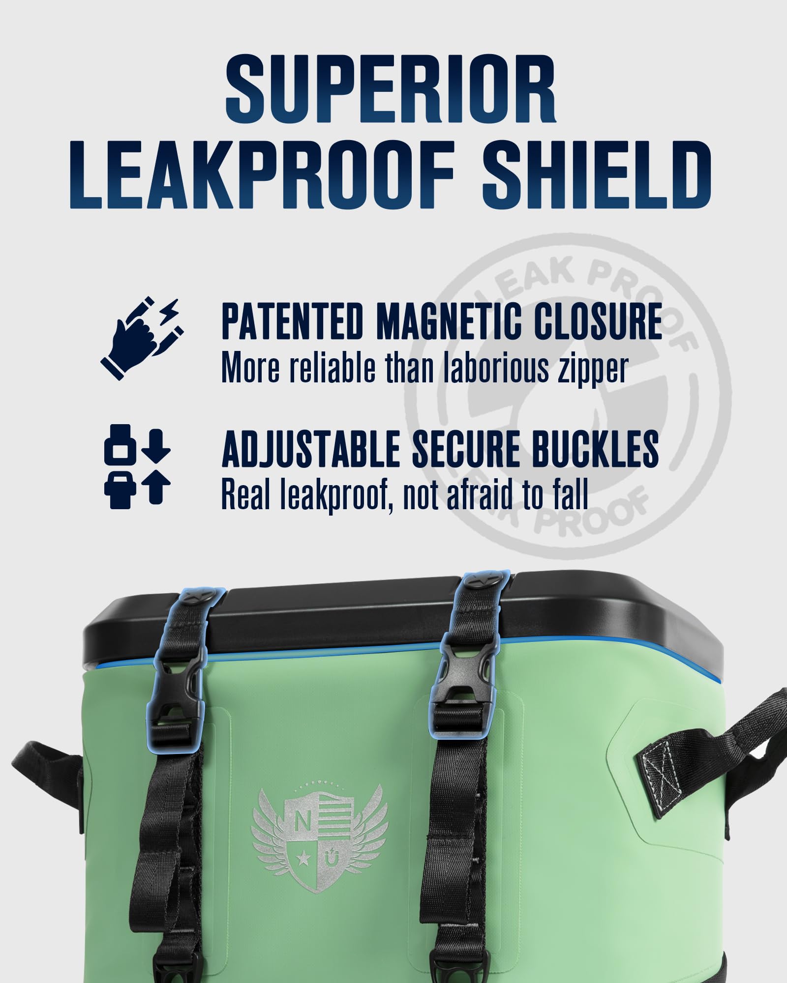 Novoto Magnetic Backpack Cooler 30 Can mint green side pocket open shows extra storage for snacks and gear