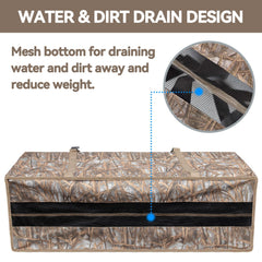 Nowaca decoy bag bottom drainage design sheds water and dirt after hunts.