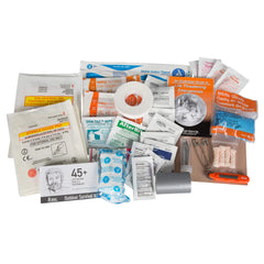 NRS Ultra Light Paddler Medical Kit contents, compact and ready for quick access.
