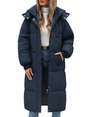 NRZD womens winter jacket navy knee-length ready for frosty commutes