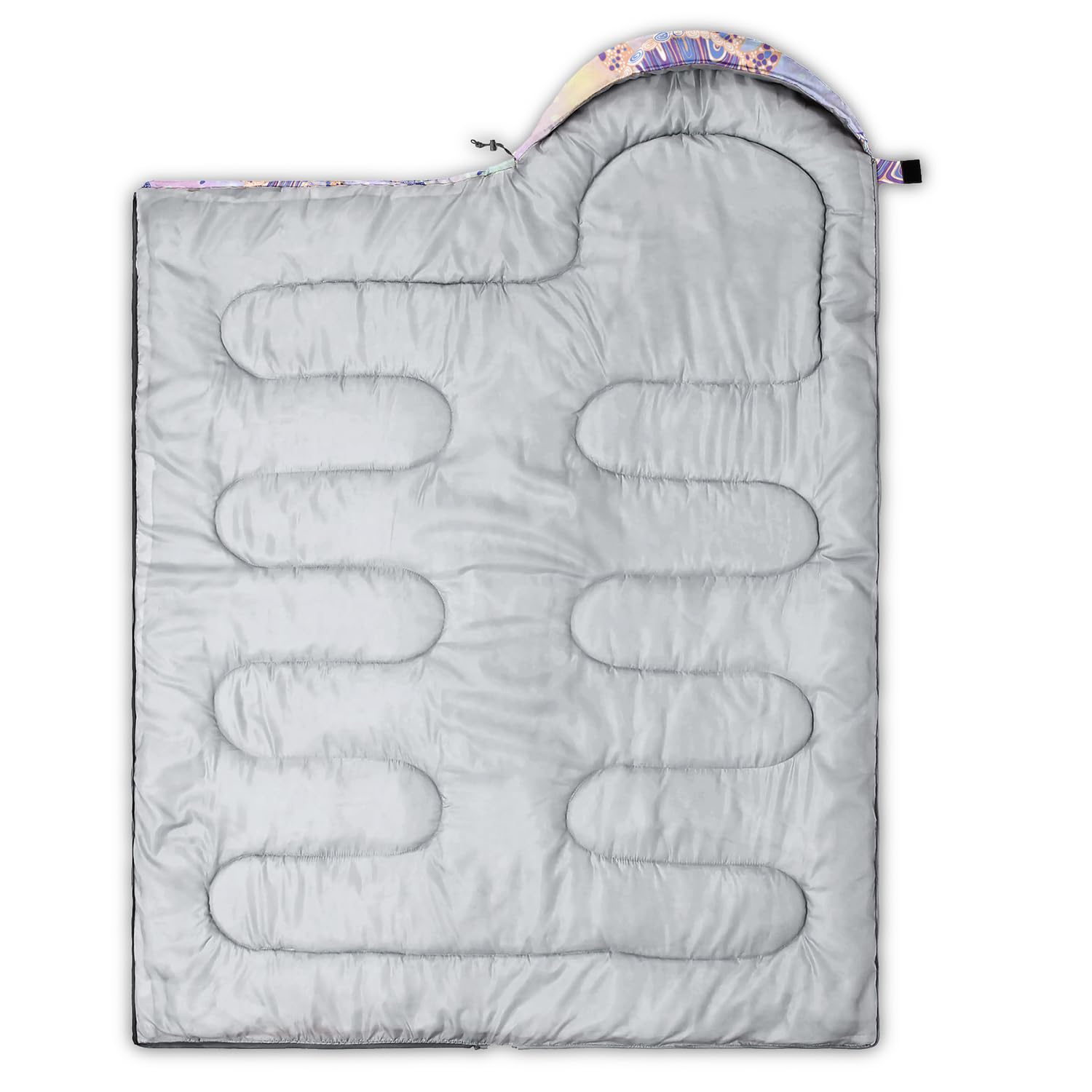 Nttopship sea turtle sleeping bag zipper detail emphasizes snag-free double zipper for adjustable ventilation.
