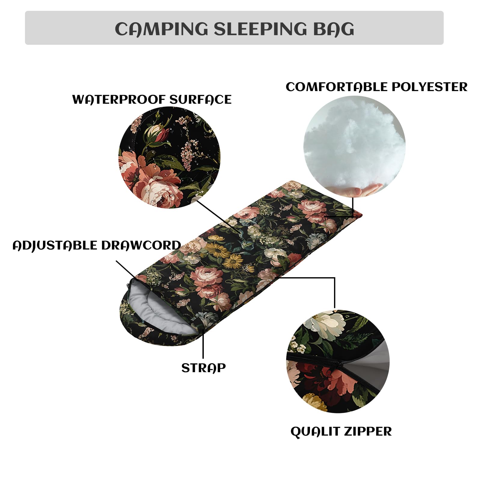Nttopship 3D-printing camping bag highlight features and vibrant colors.