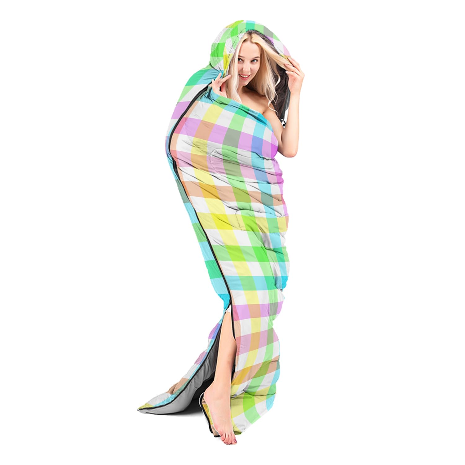 Nttopship all-season sleeping bag in use indoors or outdoors for versatility.