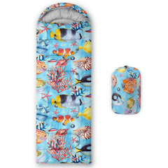 NTTOPSHIP Sleeping Bag Blue Ocean—closed shell view emphasizes warmth and weather resistance.