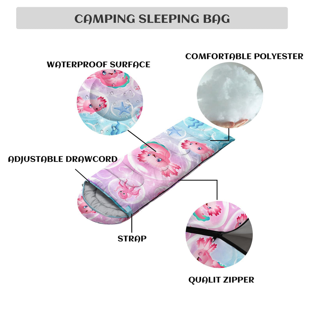 Nttopship sleeping bag bright color options appeal to kids and parents.