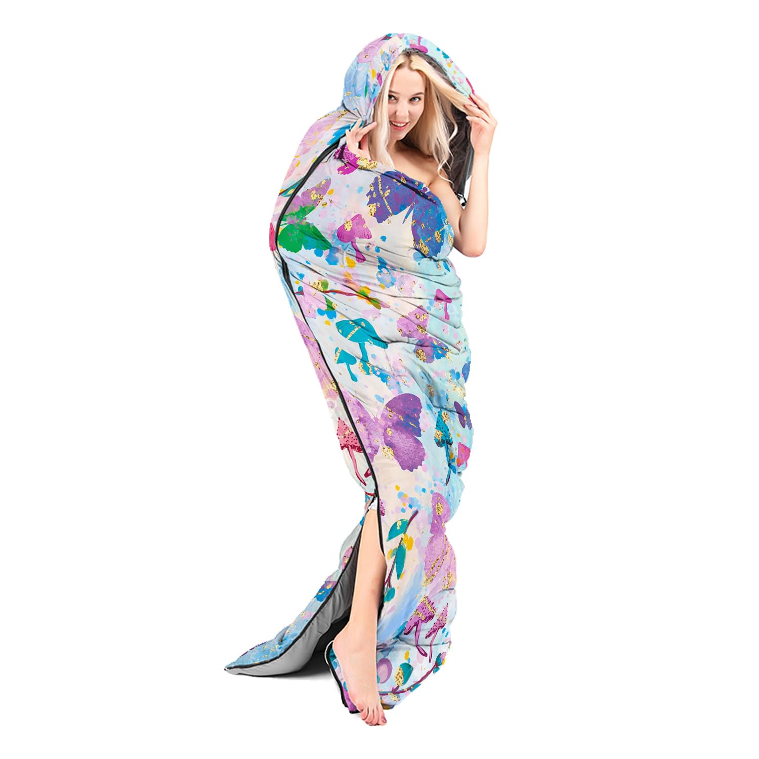Nttopship sleeping bag with compression carry bag for easy packing