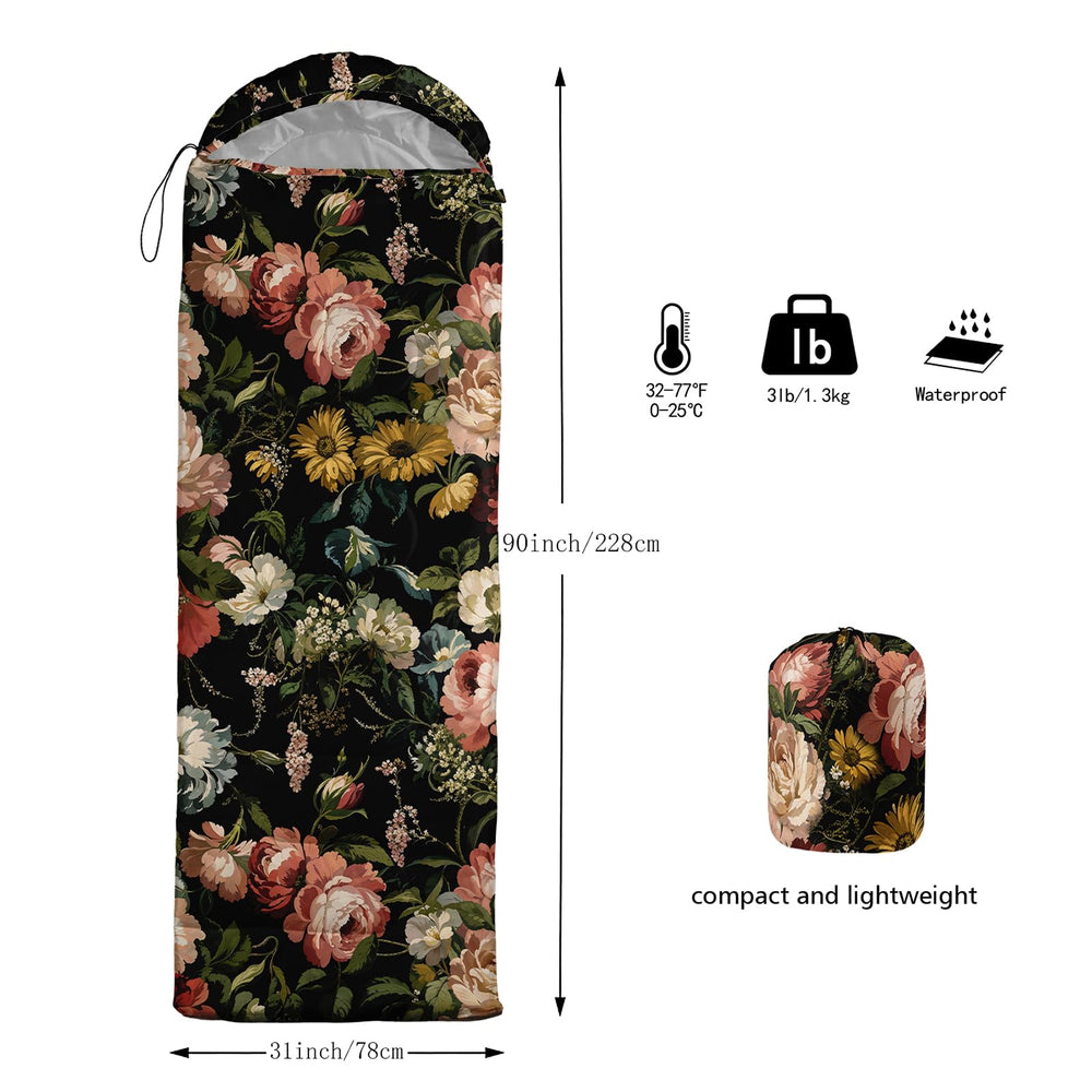Nttopship sleeping bag with compact compression bag for easy packing and transport.