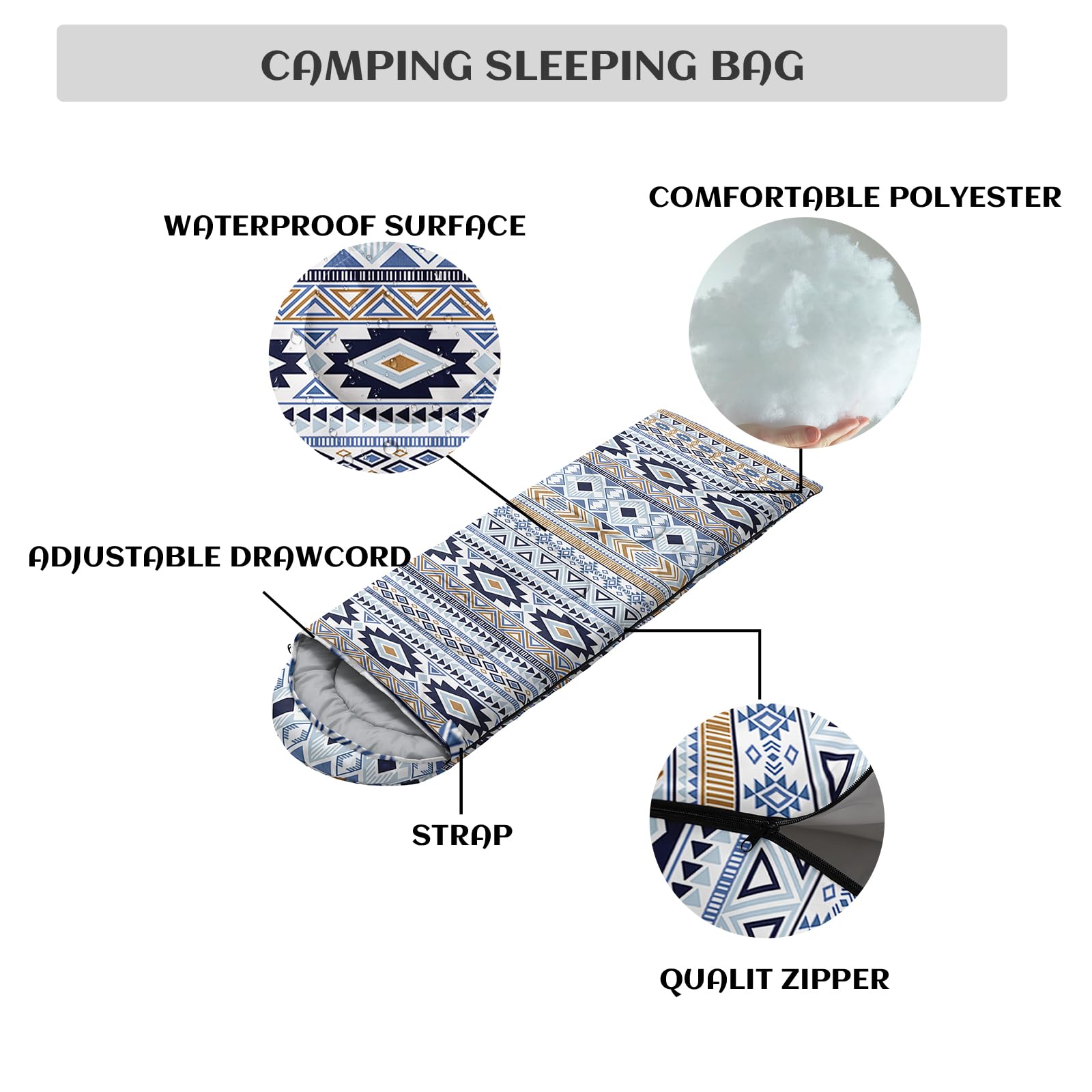 Nttopship sleeping bag dual-zipper system allows adjustable ventilation.