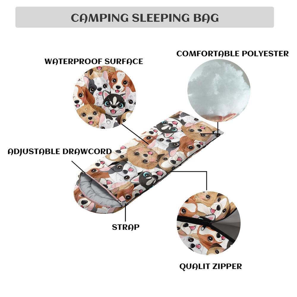 Nttopship sleeping bag suitable for kids and adults in family camping.