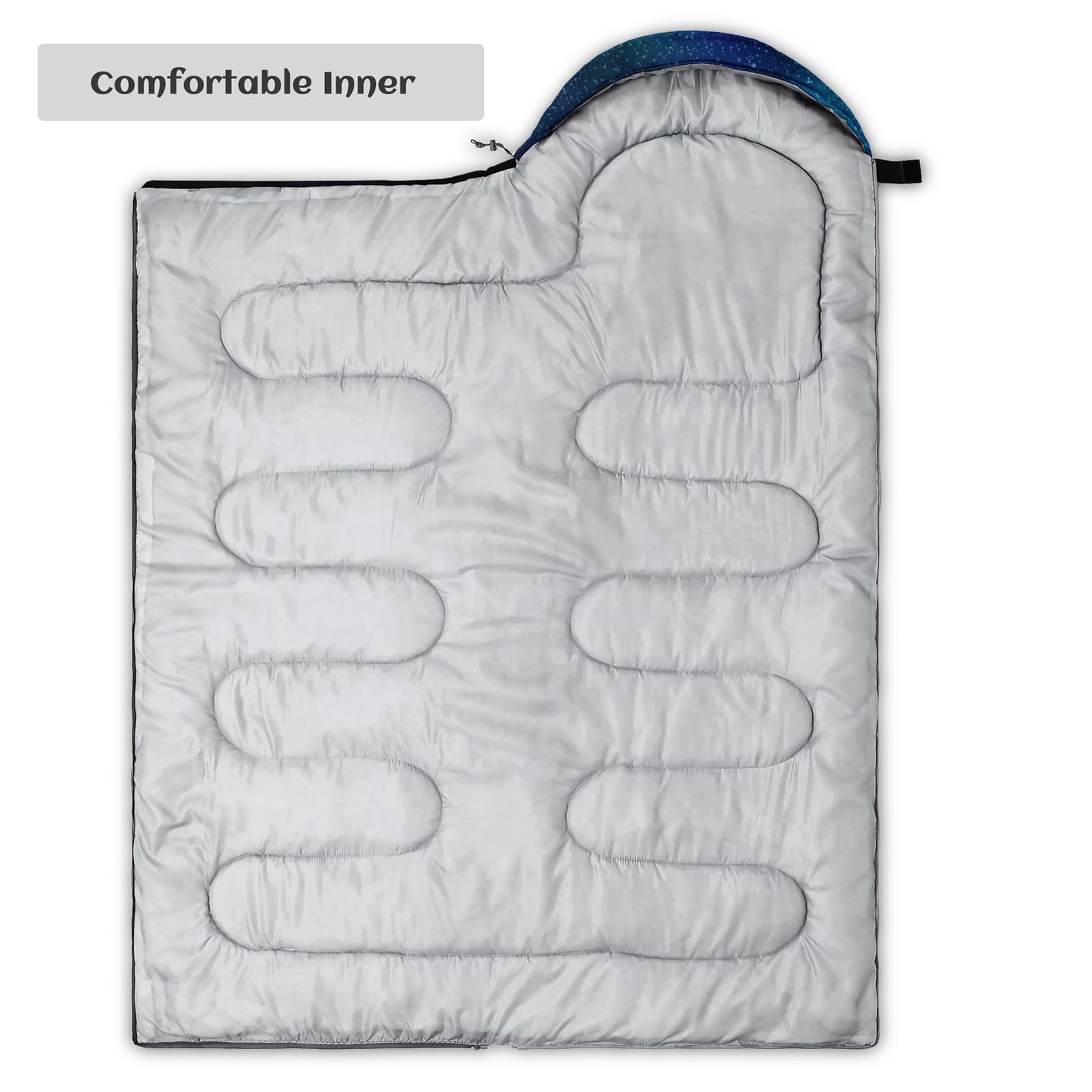 Nttopship sleeping bag with machine-washable shell for easy cleaning