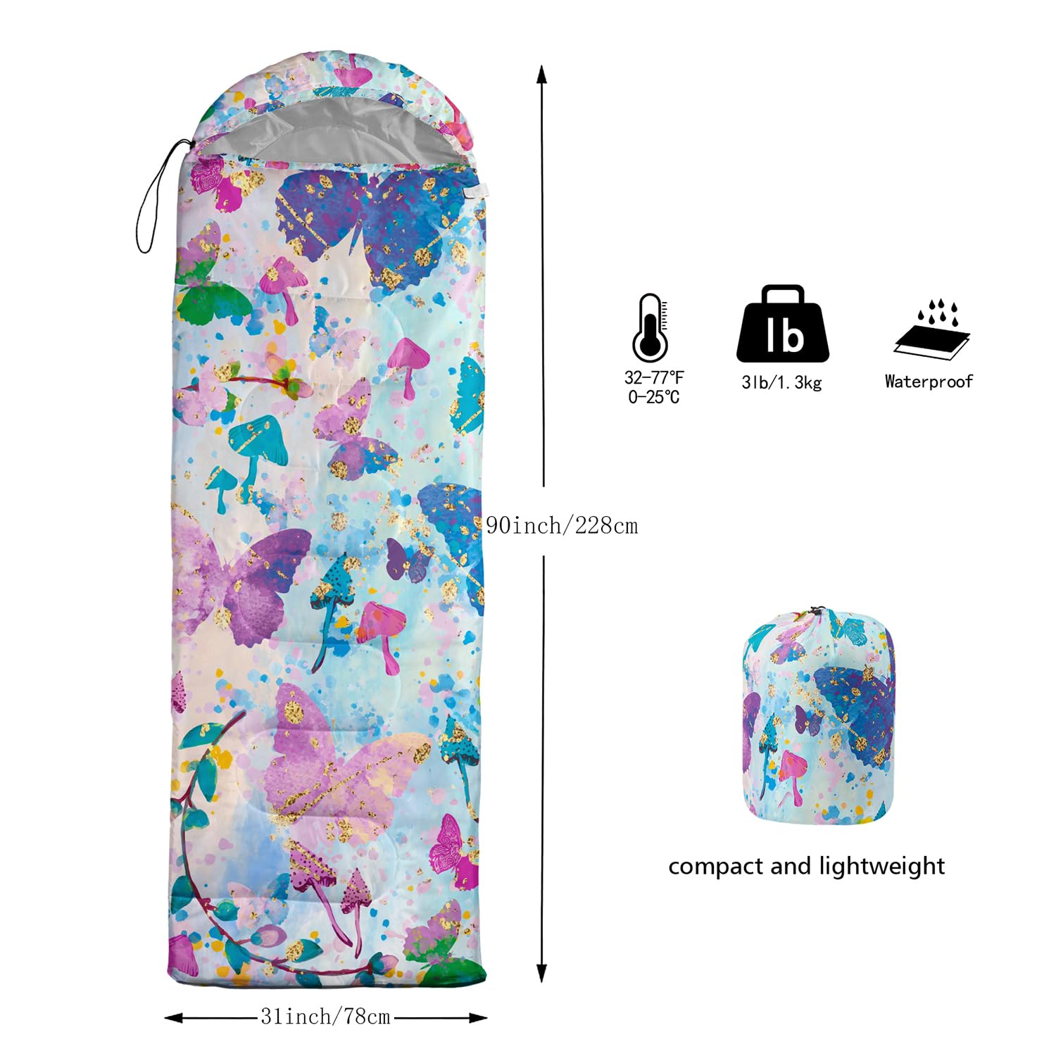 Nttopship sleeping bag opened as blanket for indoor/outdoor versatility