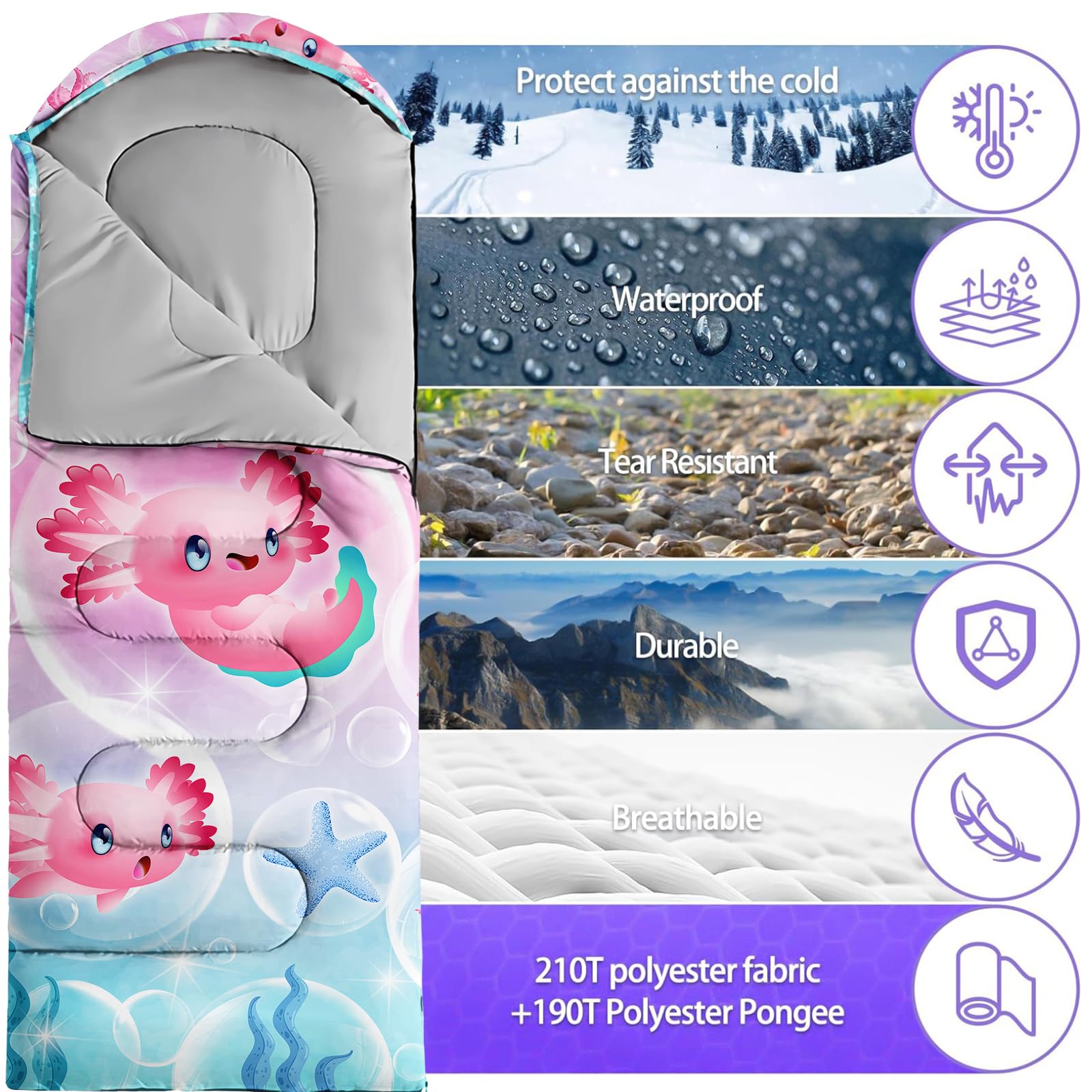 Nttopship sleeping bag opened flat for versatile blanket-style use.