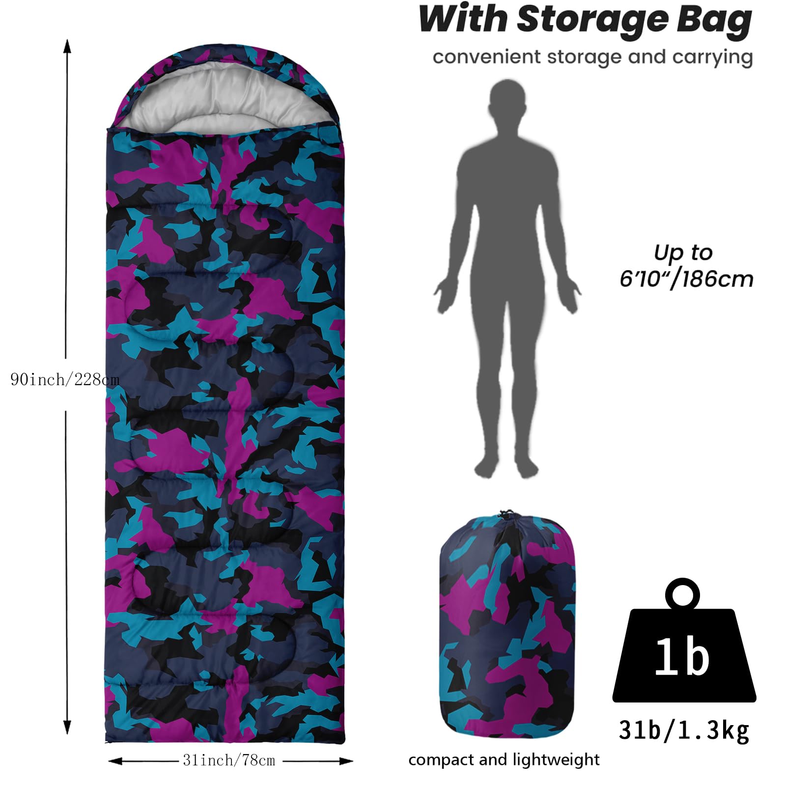 Nttopship sleeping bag packed in compression bag for easy travel.