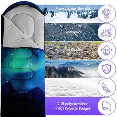 Nttopship sleeping bag waterproof shell with hexagonal design protects from weather