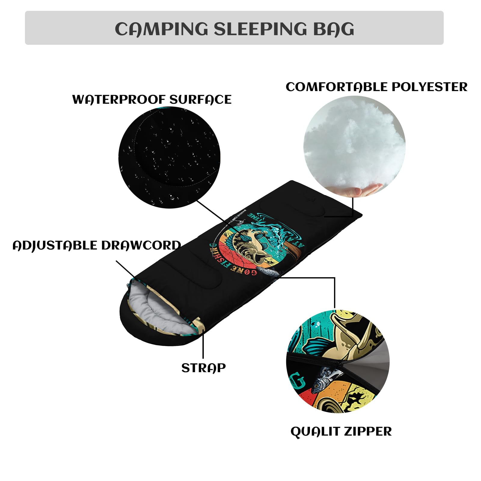Nttopship sleeping bag waterproof shell keeps you dry in damp conditions.