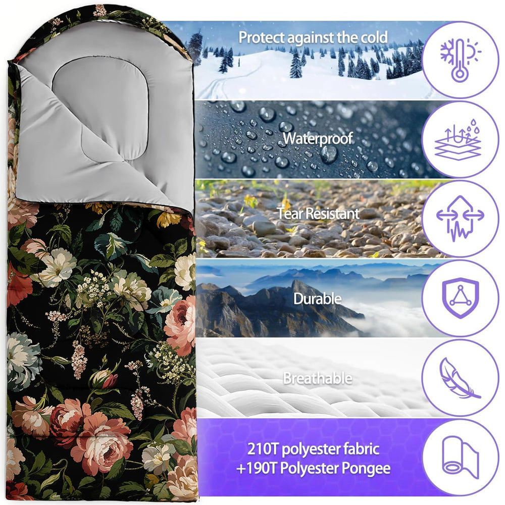 Ntttopship sleeping bag with waterproof shell keeps you dry in rain.