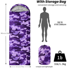 Nttopship sleeping bag waterproof shell highlights weather resistance for camping in light rain.