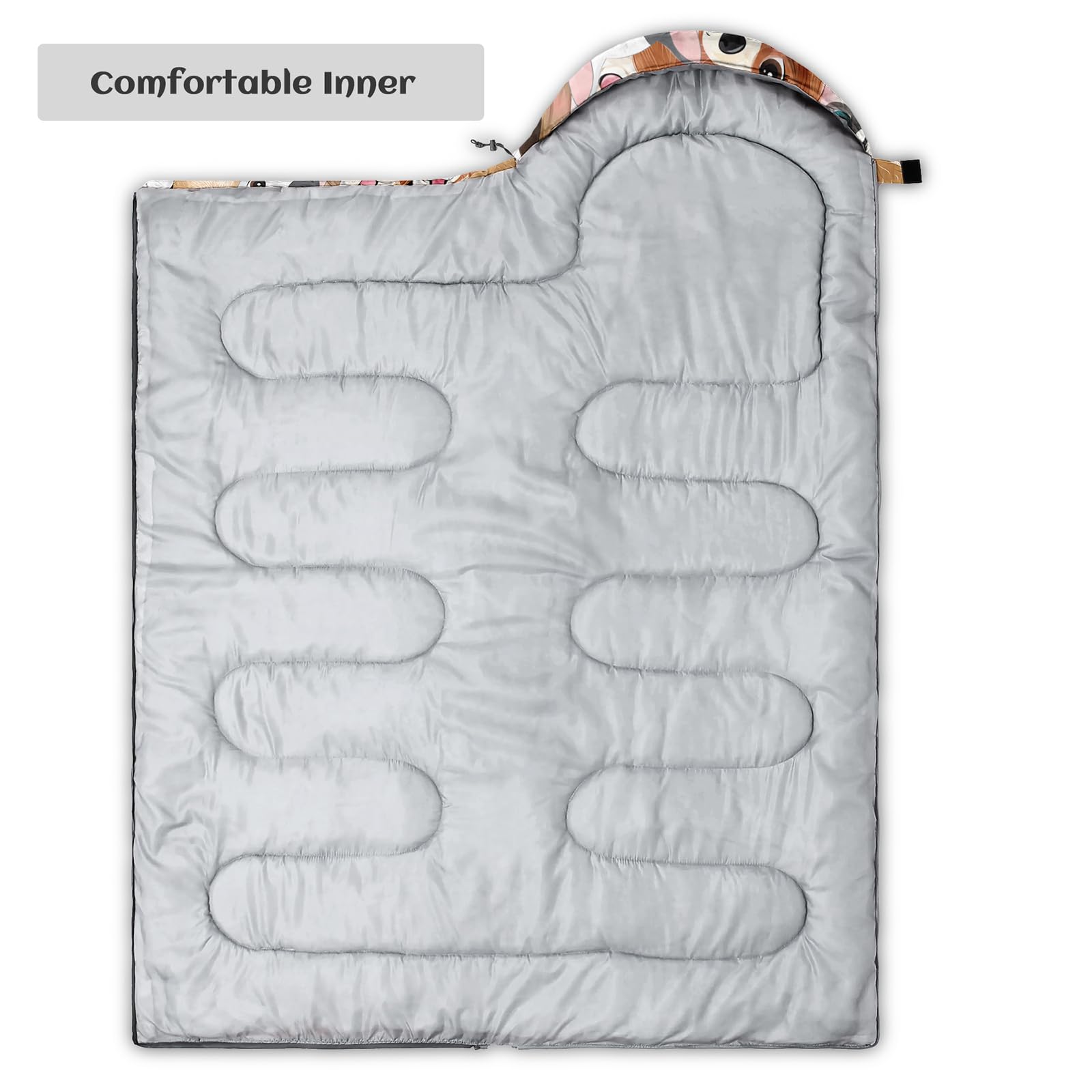 Nttopship sleeping bag double-sided zipper detail prevents snagging and adjusts warmth.