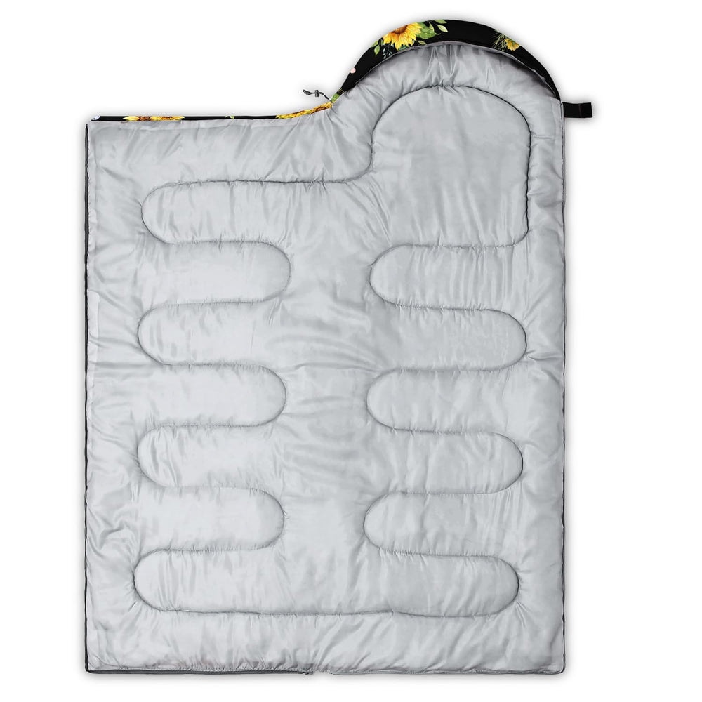 Nttopship Sunflower Black sleeping bag waterproof shell protects from rain and damp.