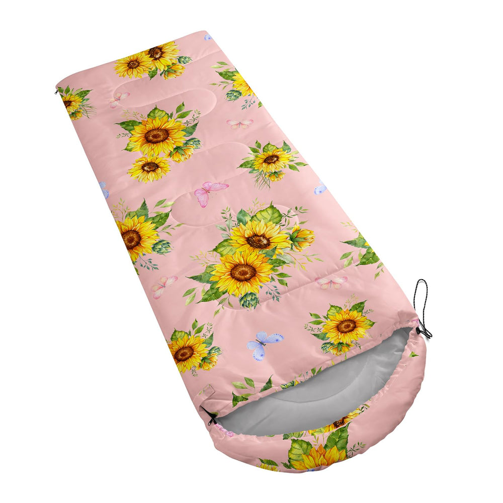 Nttopship sunflower pink sleeping bag zipper detail highlights smooth snag-free access