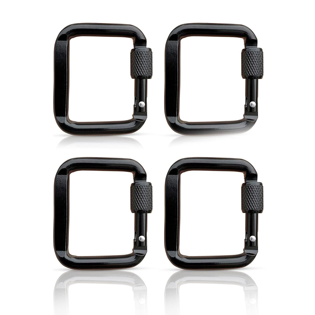 NUEAYMS square carabiner clip enhances keychains and outdoor attachment.