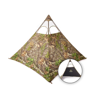 Nukem Grab & Go ground blind closed for compact carry and easy mobile setup.