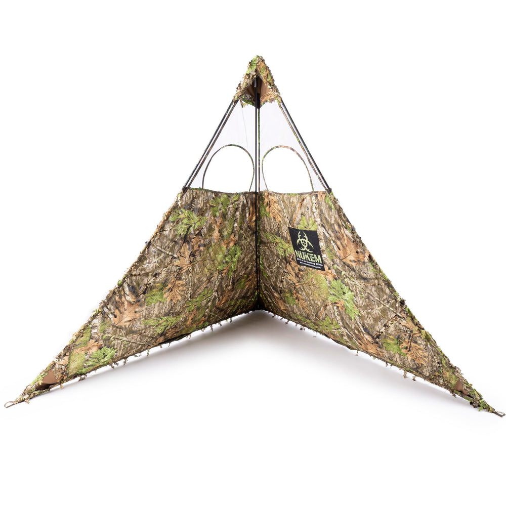Nukem Grab & Go blind spread open showing 9-foot width for two hunters