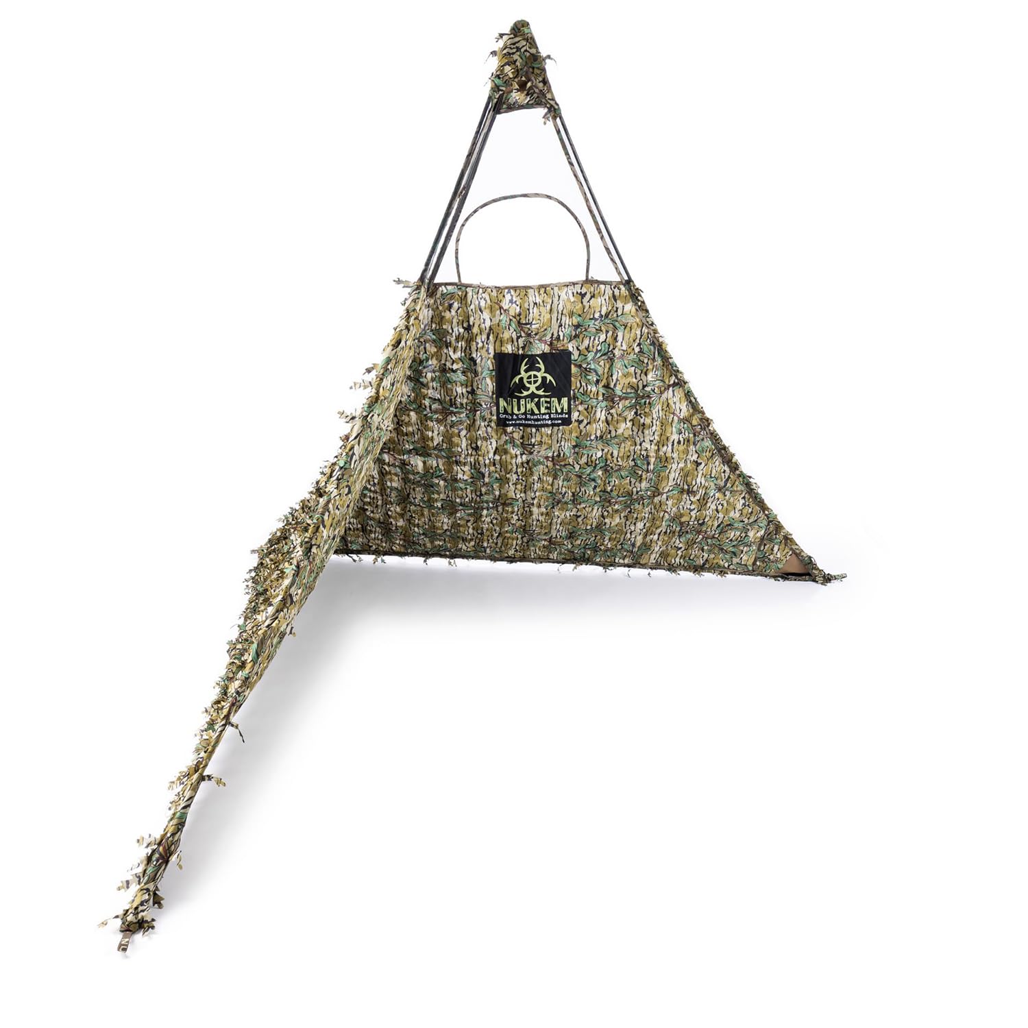 Nukem Grab & Go blind spans a wide 7ft area for broad shooting coverage.