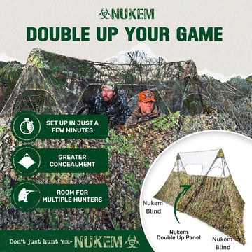 Nukem Stubble straps camouflage the setup with field brush.