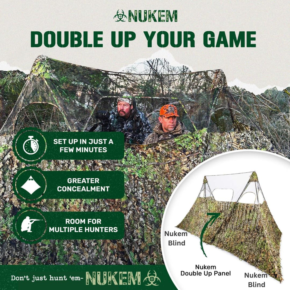 Nukem Stubble straps camouflage the setup with field brush.